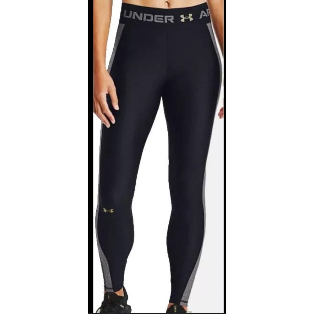 Under Armour ColdGear Compression Leggings Black Gray Mesh Women's Small UA
